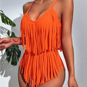 SHEIN orange swimsuit, size S never worn